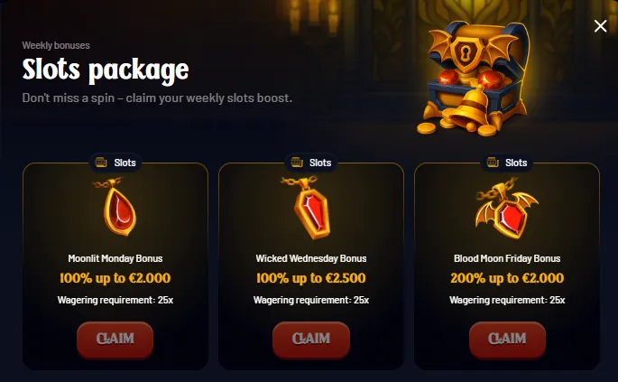 dracula casino weekly slots